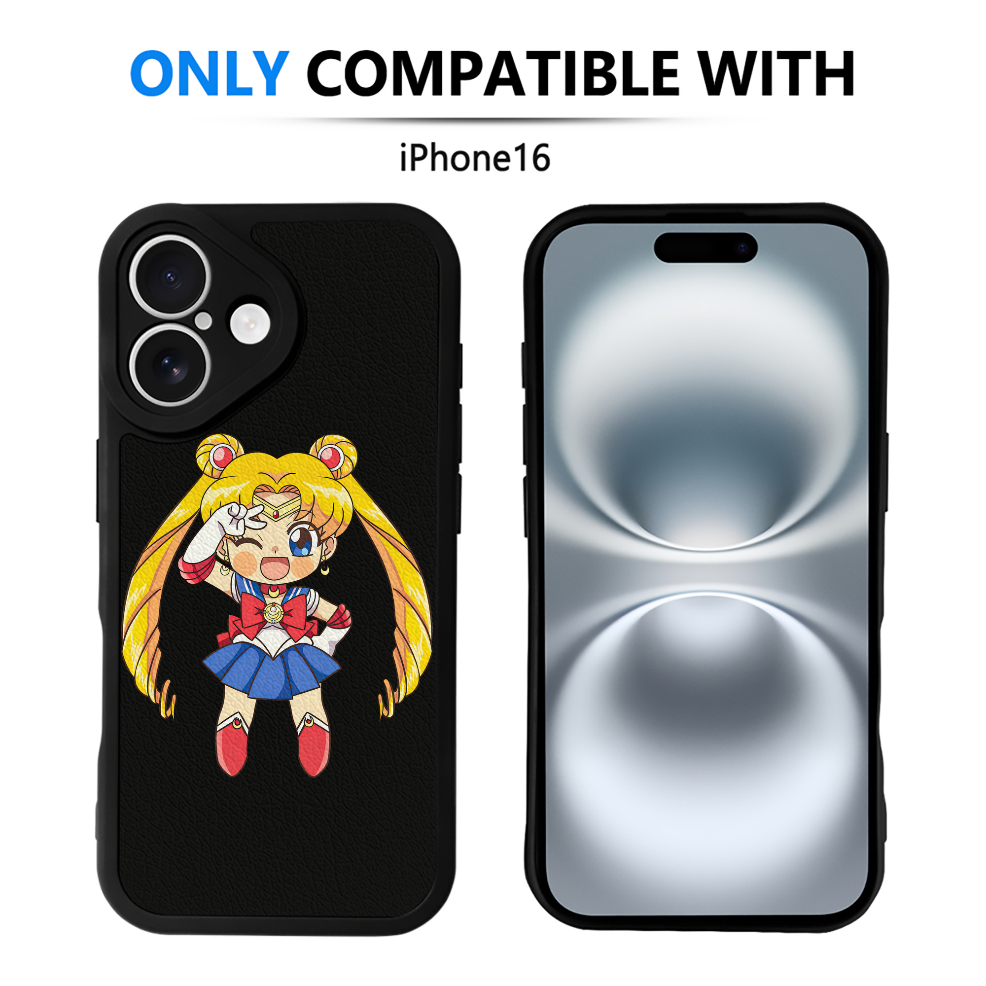 （画像用） 美少女戦士セーラームーン 月野 うさぎ つきの うさぎ Sailor Moon Tsukino Usagi 【iPhone 16シリーズ対応】シリコンスマホケース（レザー調） 材質：シリコン